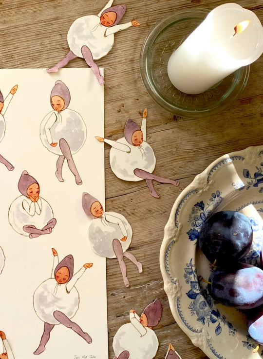 Bastelbogen 'Tanzende Schneeballkinder'