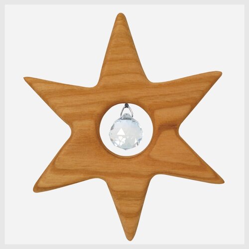 Sonnenfänger 'Kleiner Stern' aus Holz mit Kristall