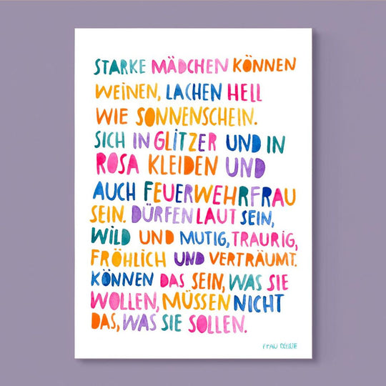 Kunstdruck A4 'Starke Mädchen'