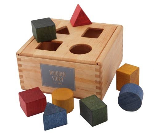 Regenbogen Sortierbox aus Holz