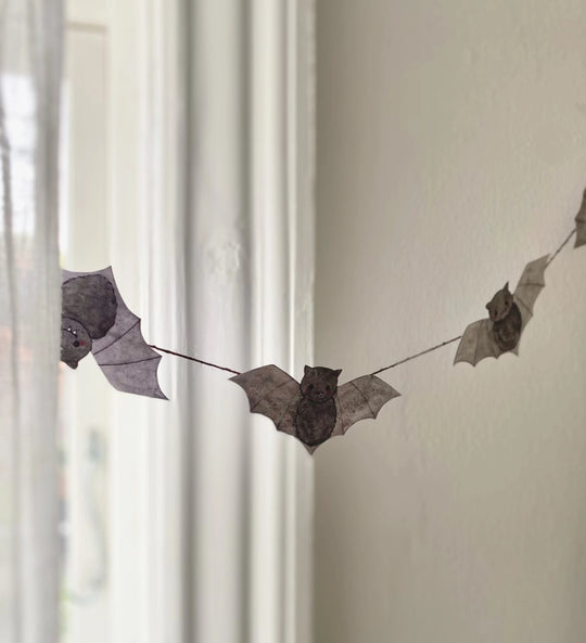 Bastelbogen 'Fledermäuse, Geister, Kürbisse' - DIY Girlande