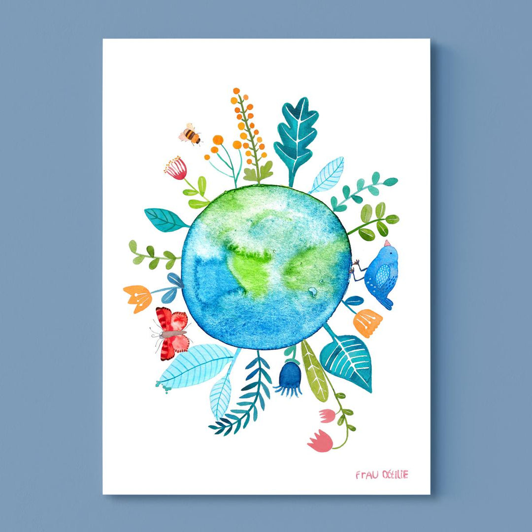 Kunstdruck A4 'Grüner Planet'