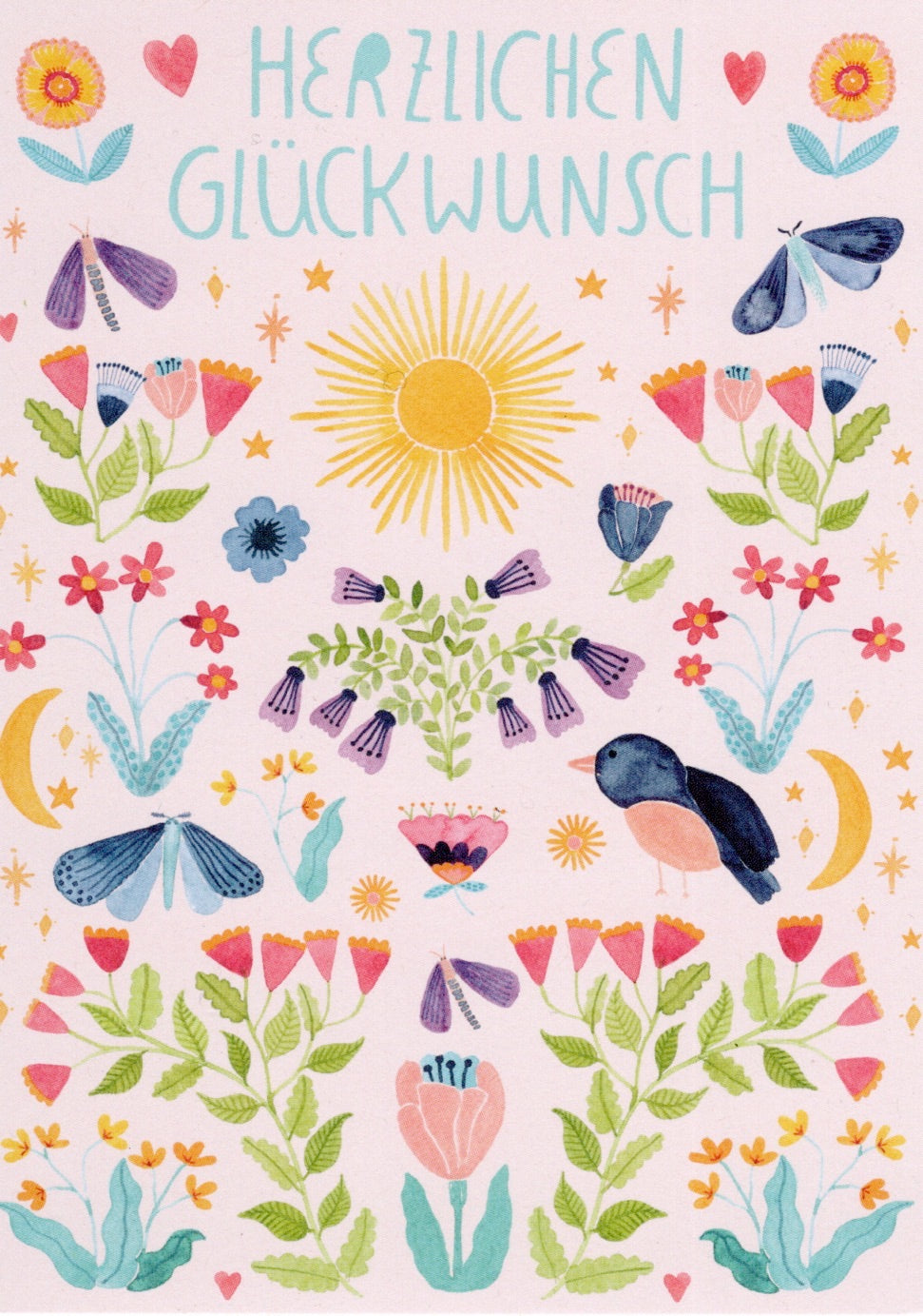 ❥ Kunstkarte 'Herzlichen Glückwunsch'