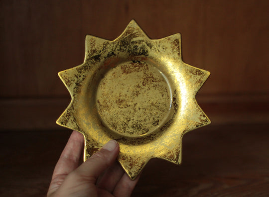 Goldteller Stern, für Stumpenkerze