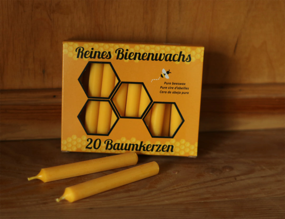 Baumkerzen aus reinem Bienenwachs | 20 Stück