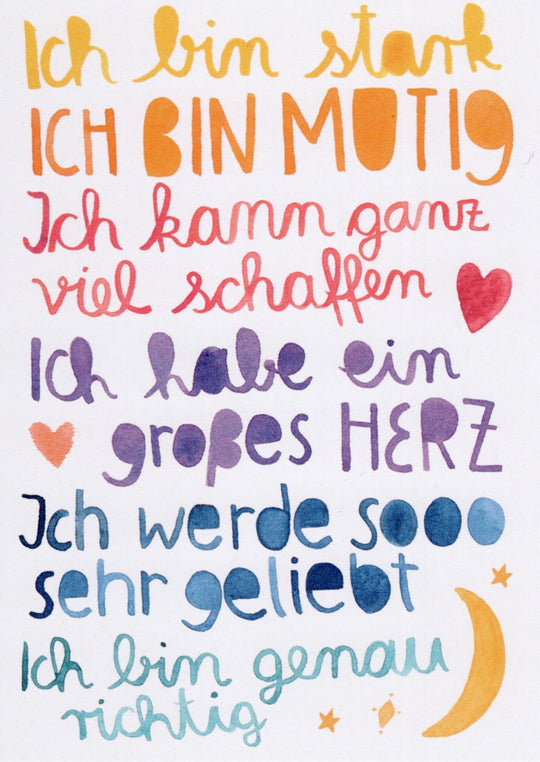 ❥ Kunstkarte Affirmationen 'Ich bin stark'