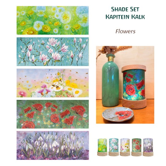 Laternen Shades-Set 'Kapitein Kalk - Flowers' 5 Stk.