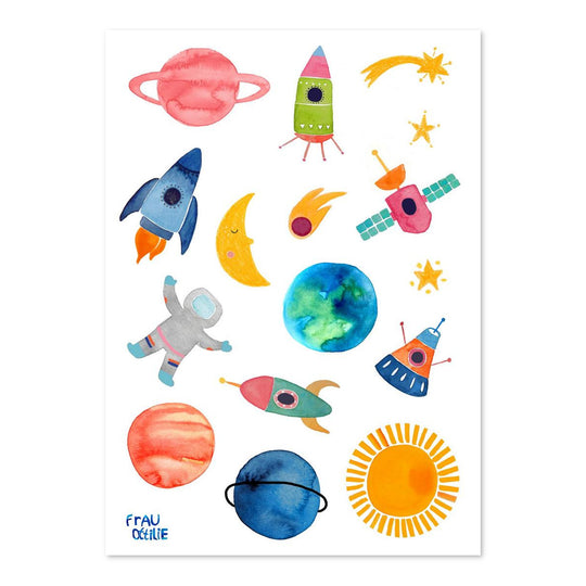 Kindertattoos 'Weltraum'
