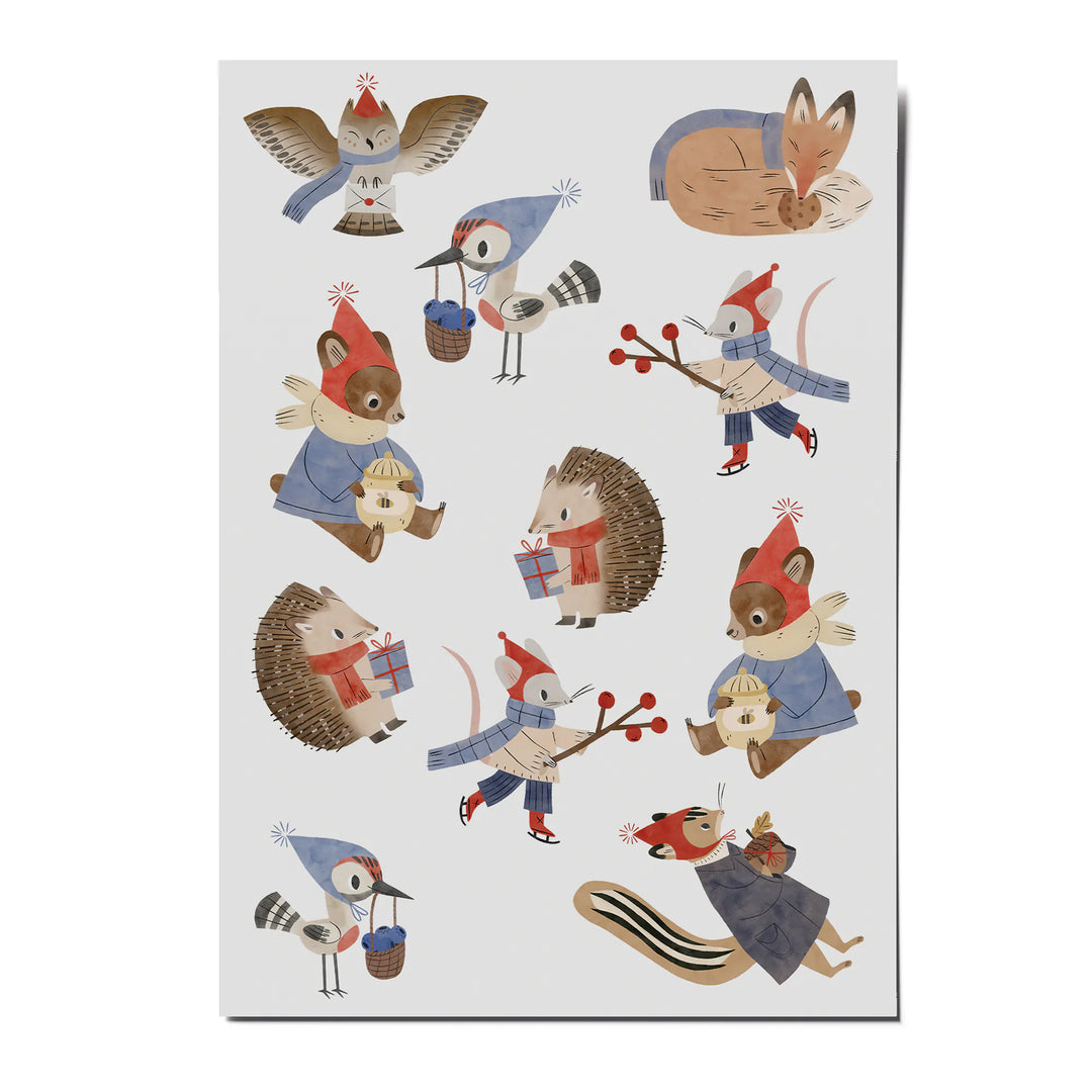 nuukk Kindertattoos 'Waldtiere im Winter'