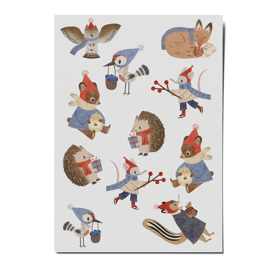 nuukk Kindertattoos 'Waldtiere im Winter'