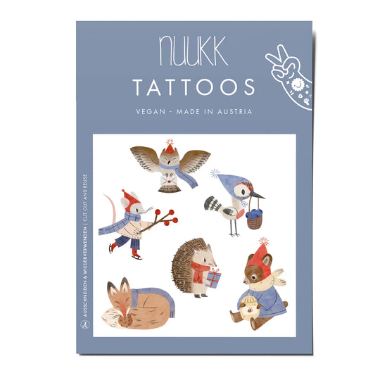 nuukk Kindertattoos 'Waldtiere im Winter'