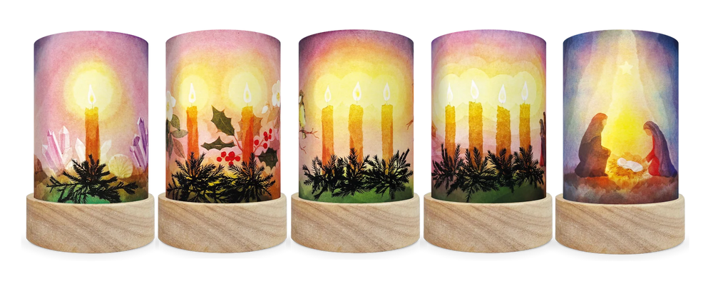 Laternen Shades-Set 'Advent' 5 Stk. - Vogel Geluk