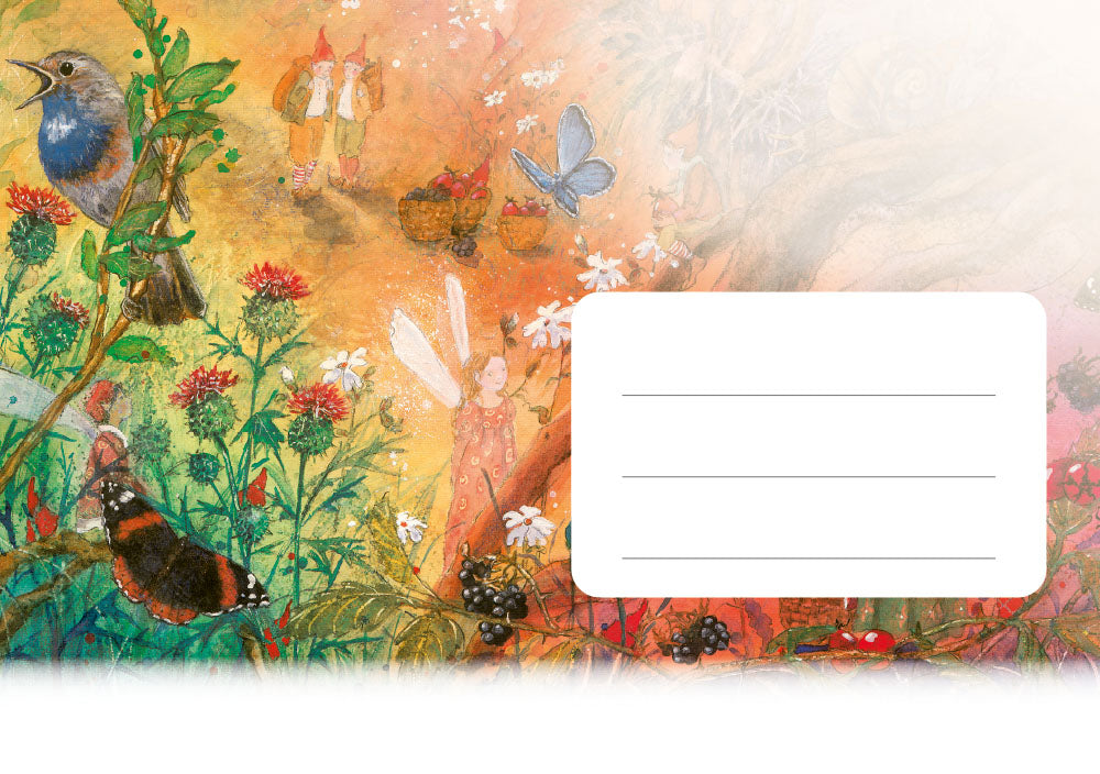 Briefpapier 'Vogel und Schmetterling'