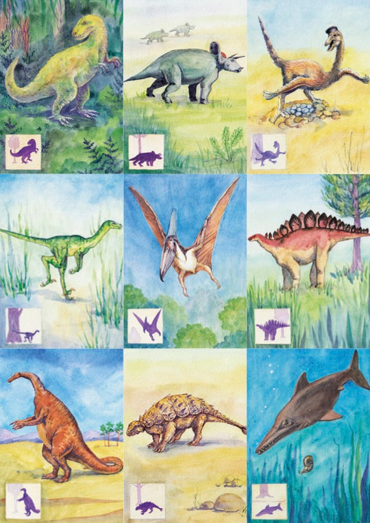 18 Dinosaurier-Bestimmungskarten