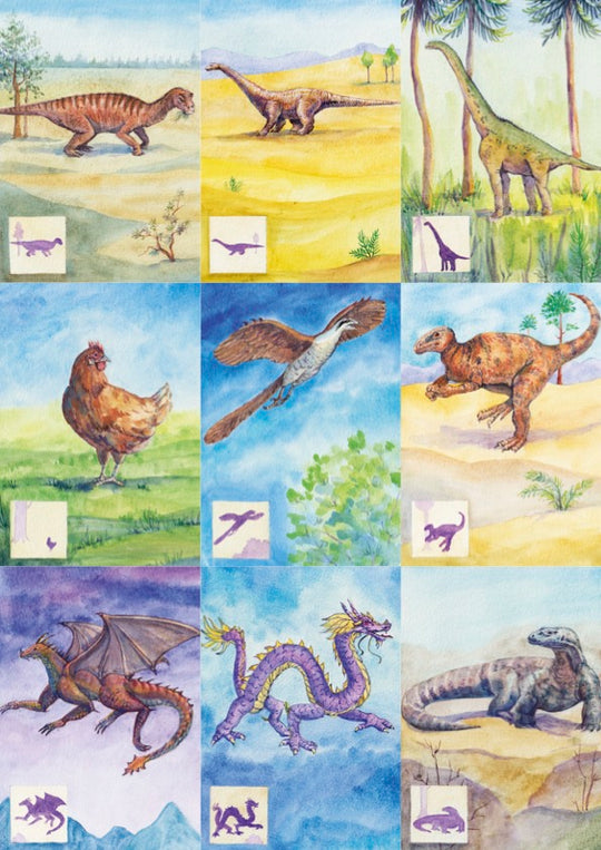 18 Dinosaurier-Bestimmungskarten