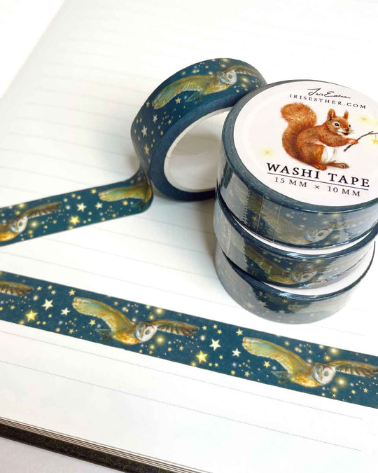 Washi Tape 'Owl and Stars' - Eule und Sterne