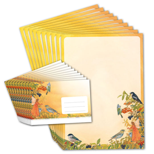 Briefpapier 'Elfe und Vögel'