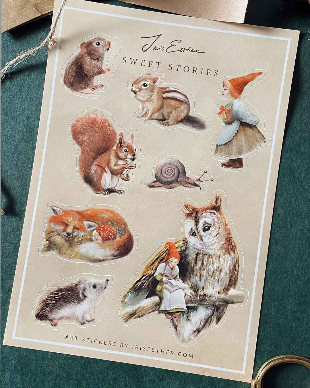 Stickerbogen 'Sweet Stories' - Waldtiere und Wichtel