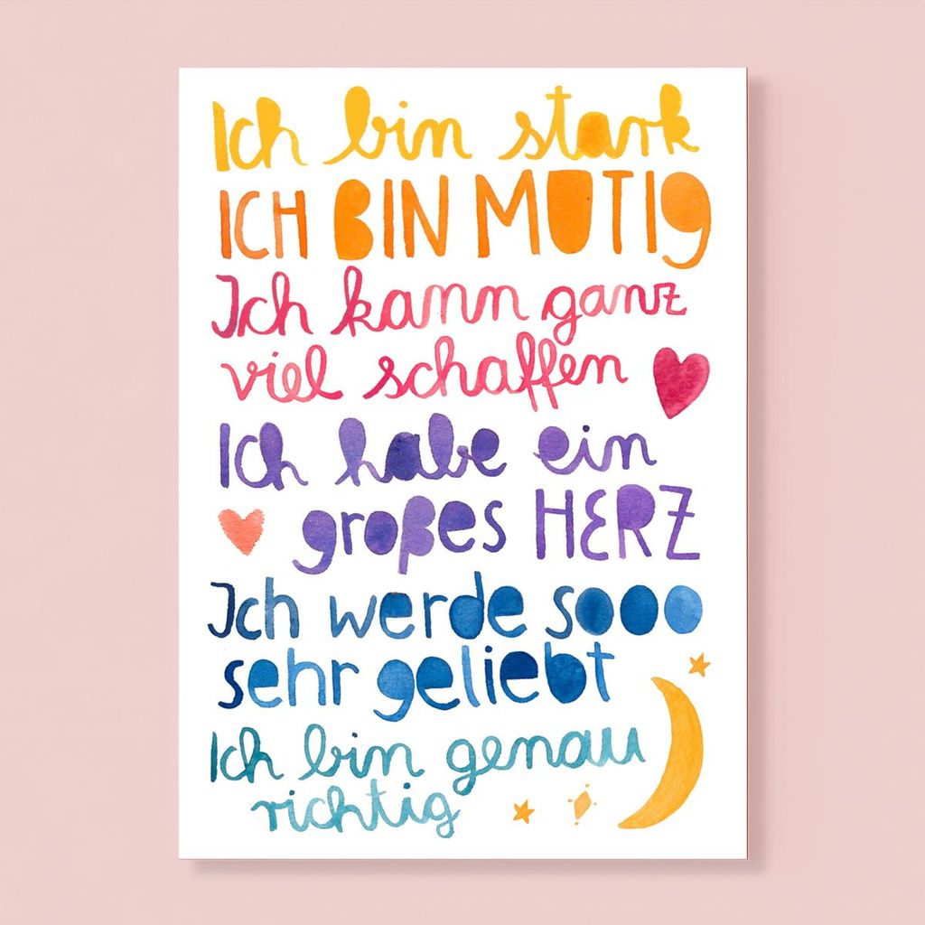 ❥ Kunstkarte Affirmationen 'Ich bin stark'